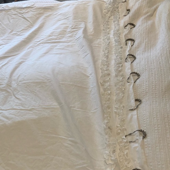 Anthropologie Bath Anthropologie White Ruffle Shower Curtain Poshmark